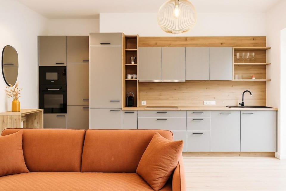 Living room, kitchen