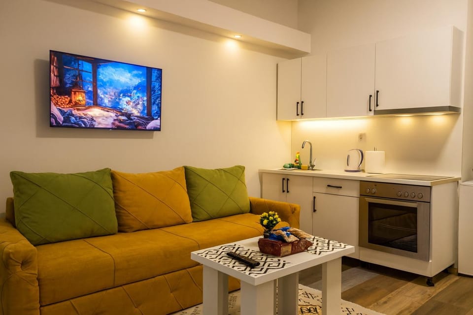 TV and multimedia, Kitchen or kitchenette, Living room, Seating area, Dining area