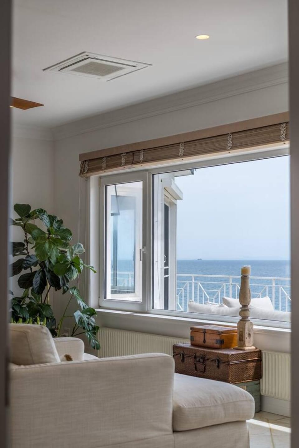View (from property/room), Living room, Seating area, Sea view