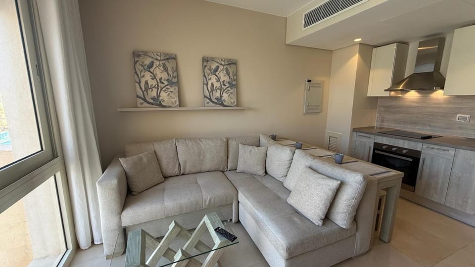 Kitchen or kitchenette, Living room, Seating area, Dining area, stove