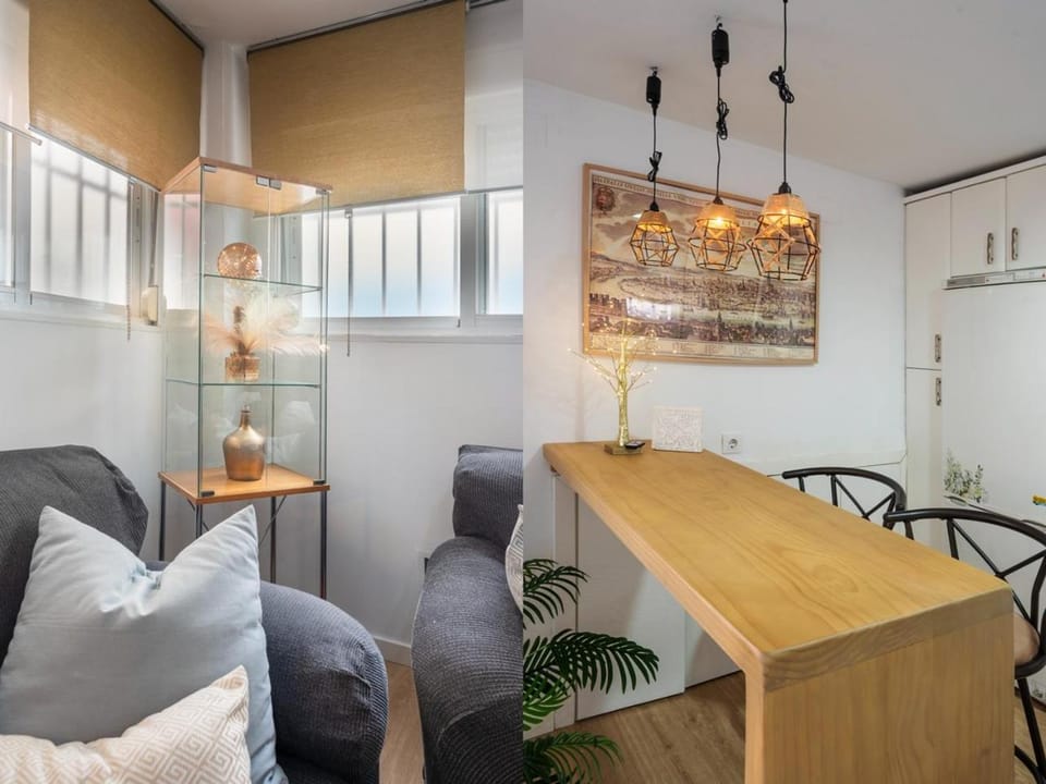 Kitchen or kitchenette, Living room, Seating area