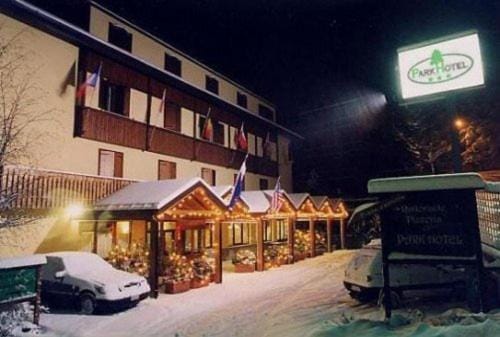 Property building, Night, Winter