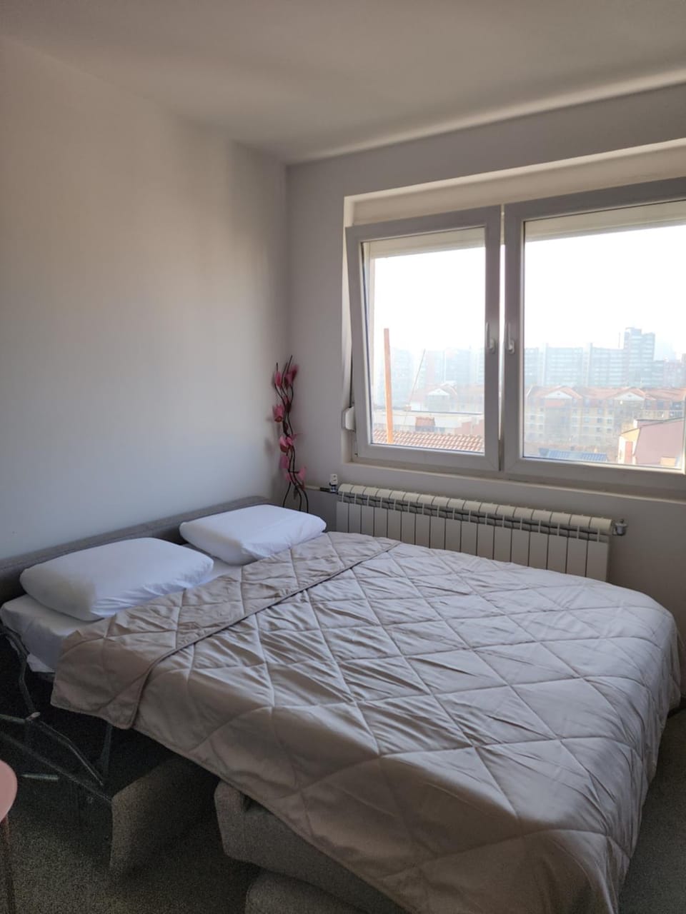 Bed, Bedroom, City view