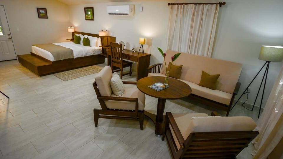 Bed, Living room, Seating area, air conditioner