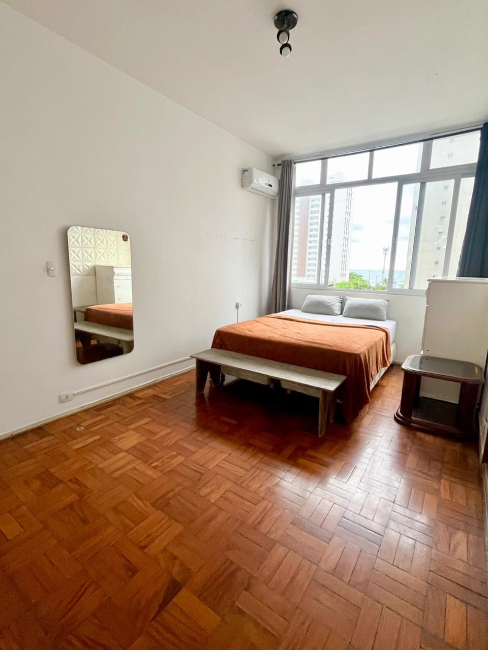 Bed, View (from property/room), Photo of the whole room, Bedroom, City view, Sea view, Street view, air conditioner