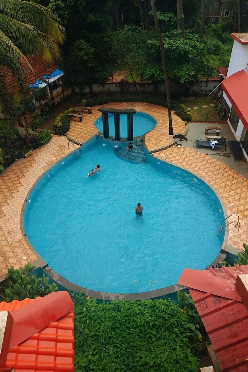 Winter, Swimming pool, Sunset, children, group of guests, Open Air Bath, Family