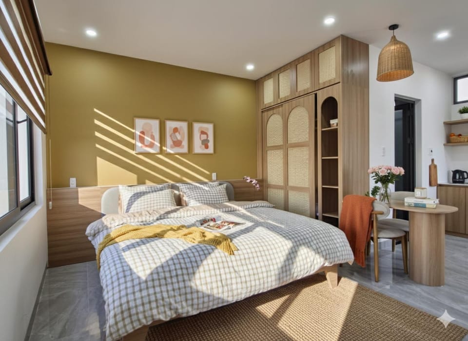 Bed, Seating area