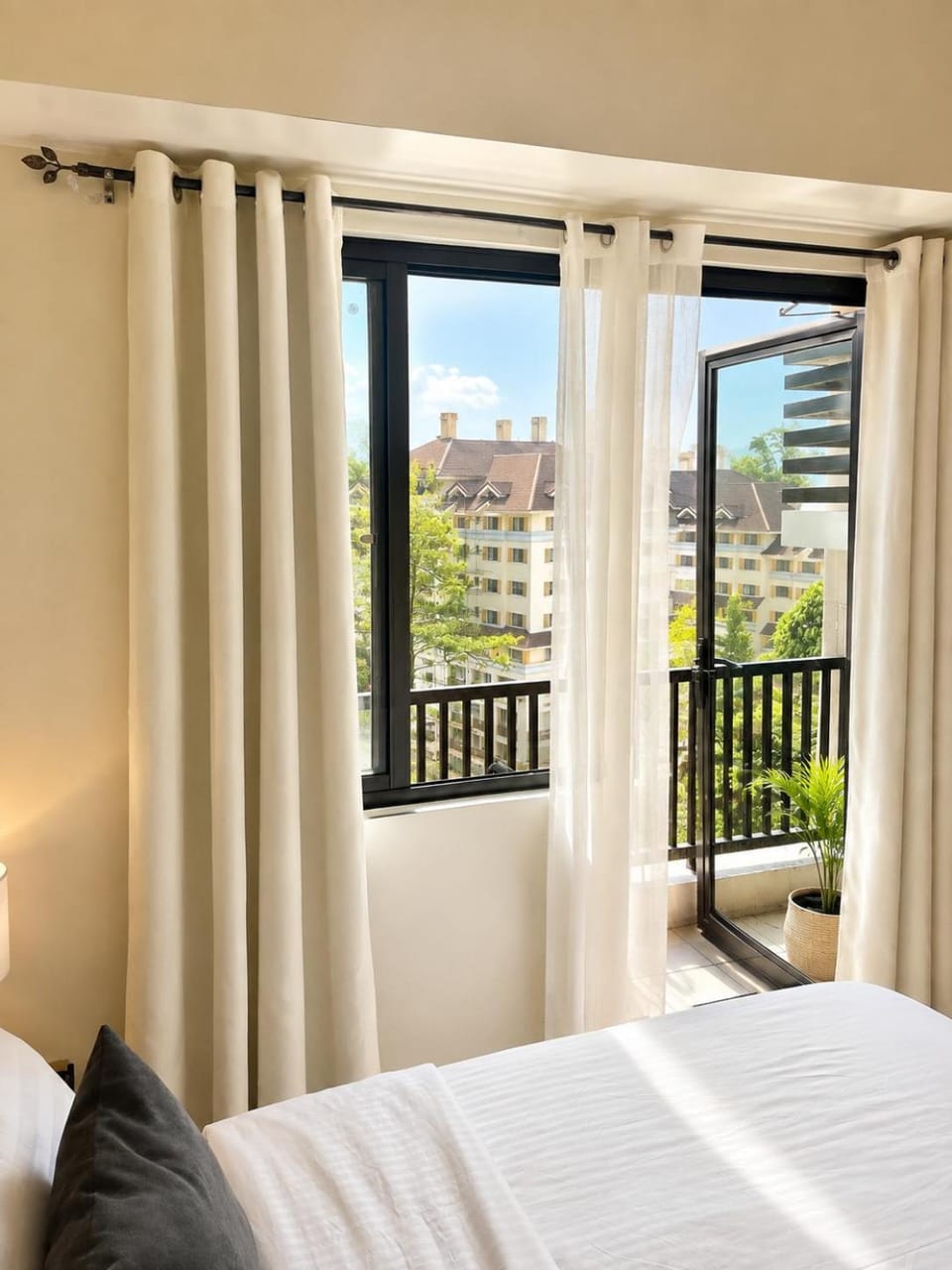 Bed, View (from property/room), Balcony/Terrace, Photo of the whole room, Bedroom