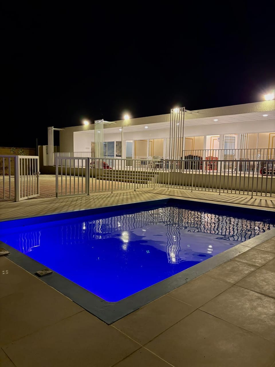 Night, Pool view, Swimming pool