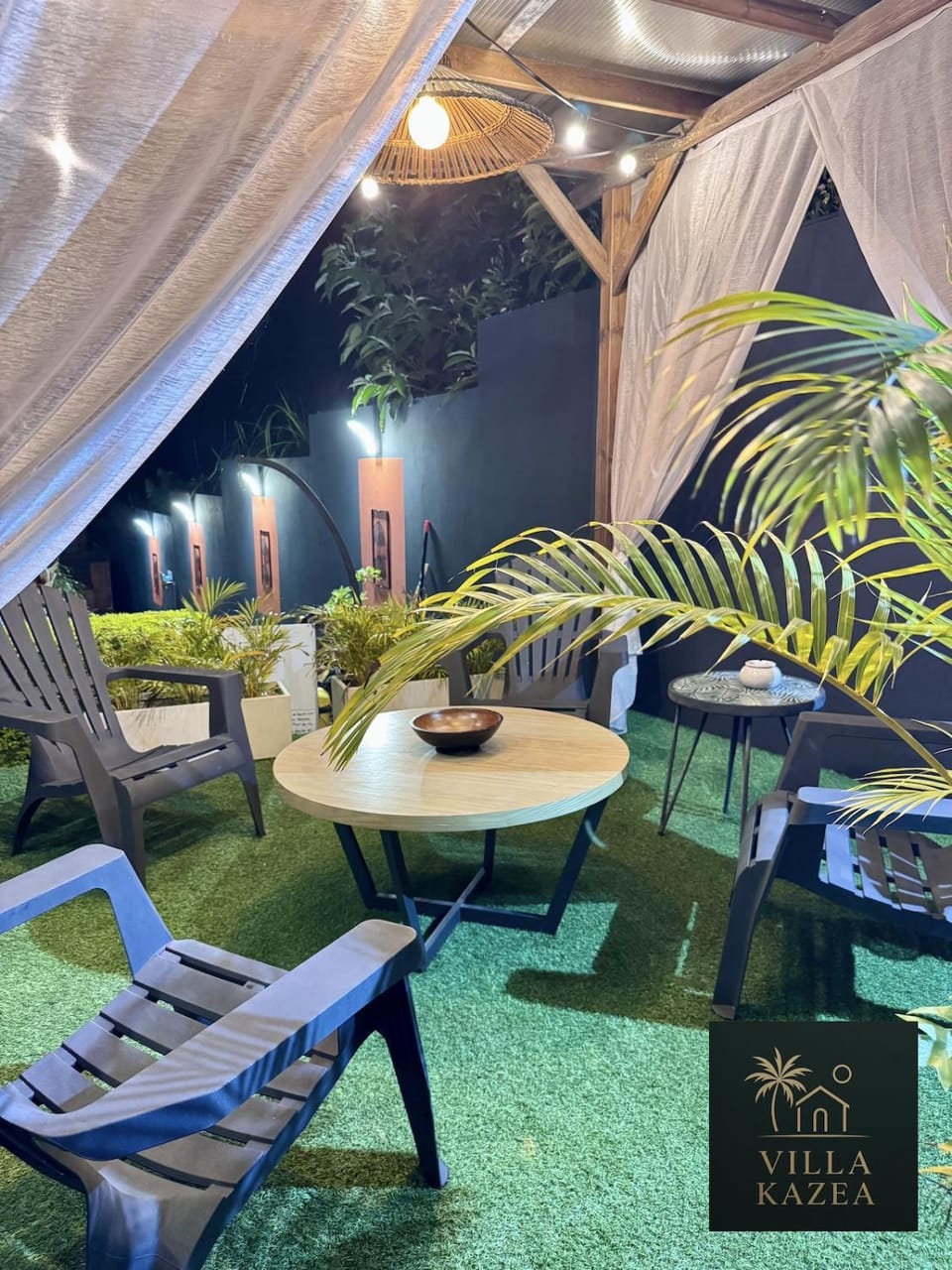 Patio, Night, Garden view