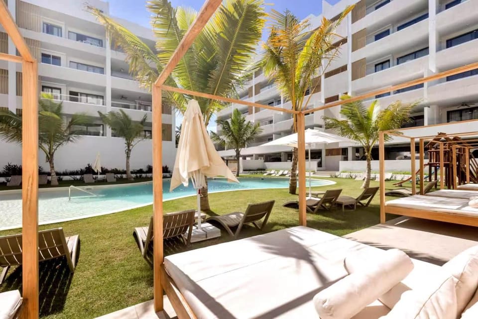 High-end 2BR w/Private Pool + BBQ + Steps to Beach Apartment in Punta Cana