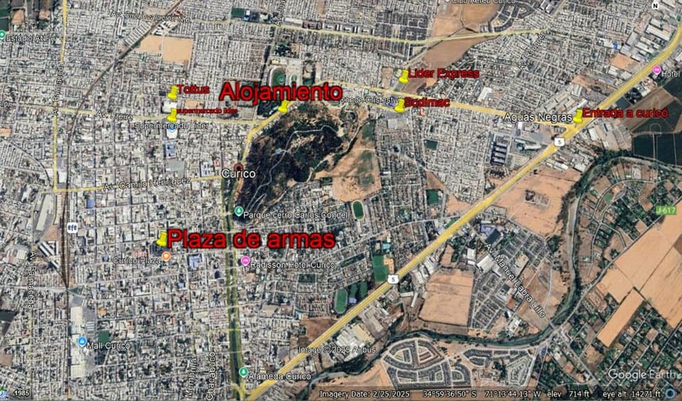 Text overlay, City view, Location