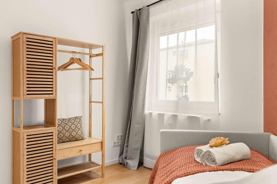 Bed, Photo of the whole room, Bedroom, towels, wardrobe