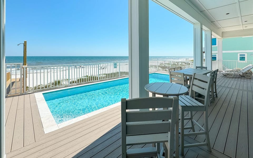 Patio, Day, Natural landscape, View (from property/room), Balcony/Terrace, Pool view, Sea view, Swimming pool, Swimming pool, sunbed