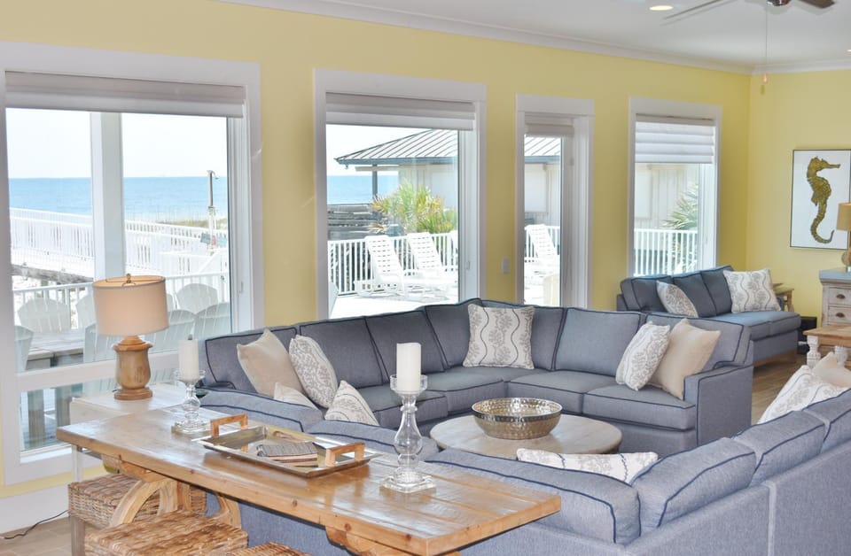 Living room, Seating area, Sea view