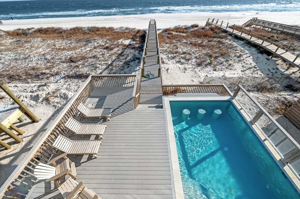 Day, Natural landscape, Beach, Pool view, Sea view, Swimming pool, sunbed