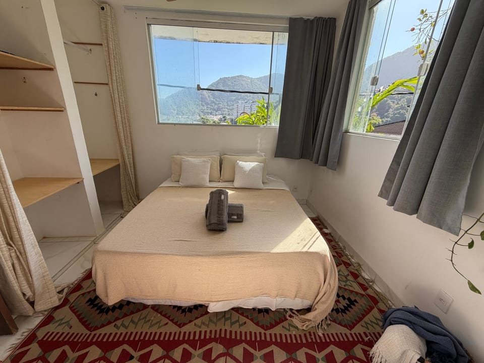 Bed, Natural landscape, View (from property/room), Photo of the whole room, Bedroom, Garden view, Mountain view, towels