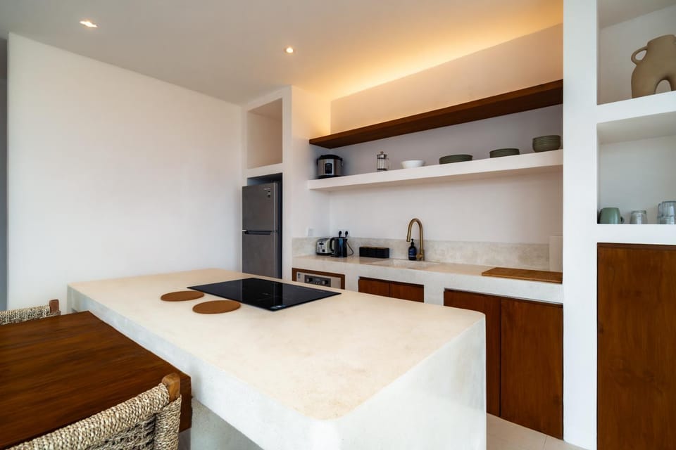 Kitchen or kitchenette, oven, stove