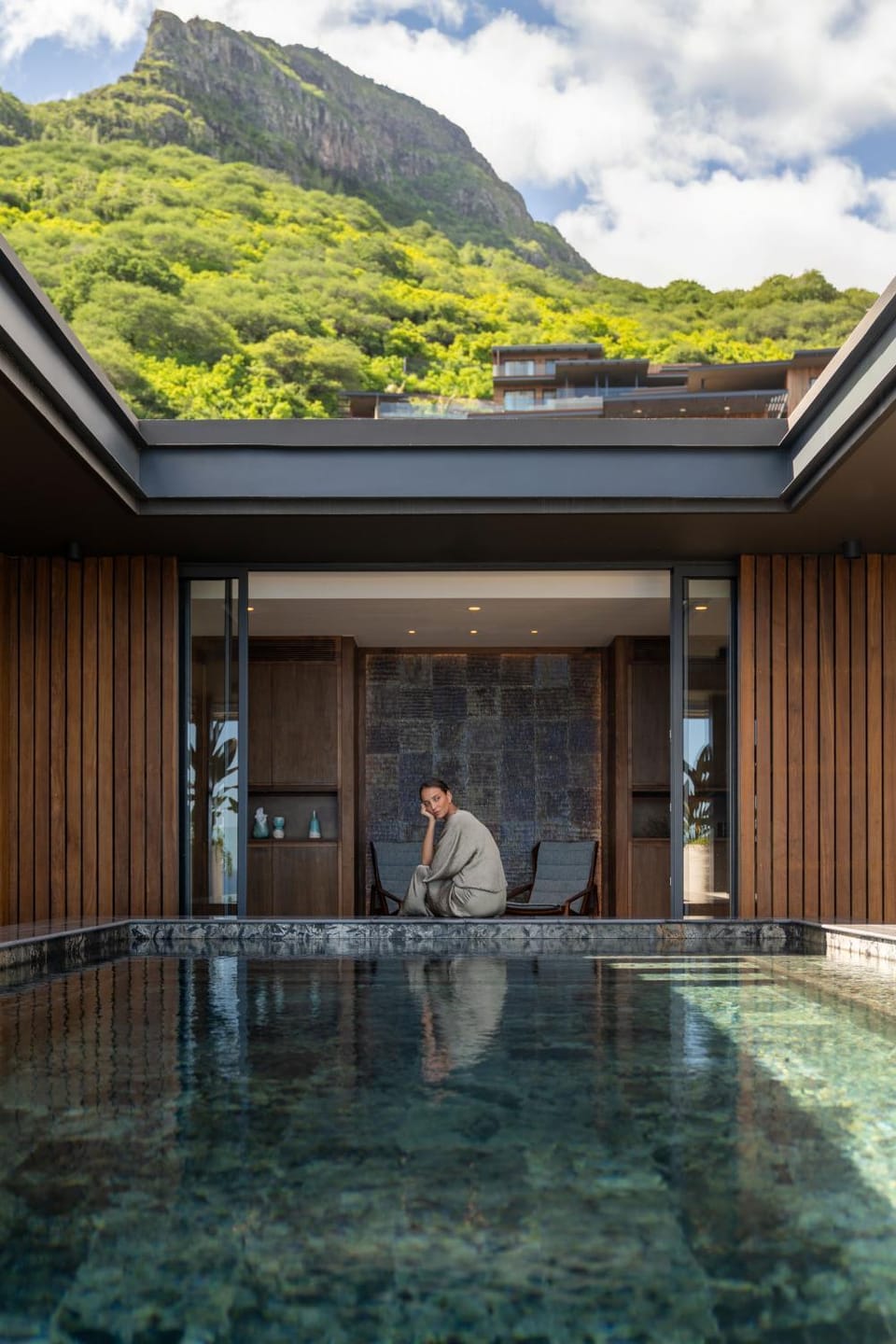 Natural landscape, Mountain view, Swimming pool