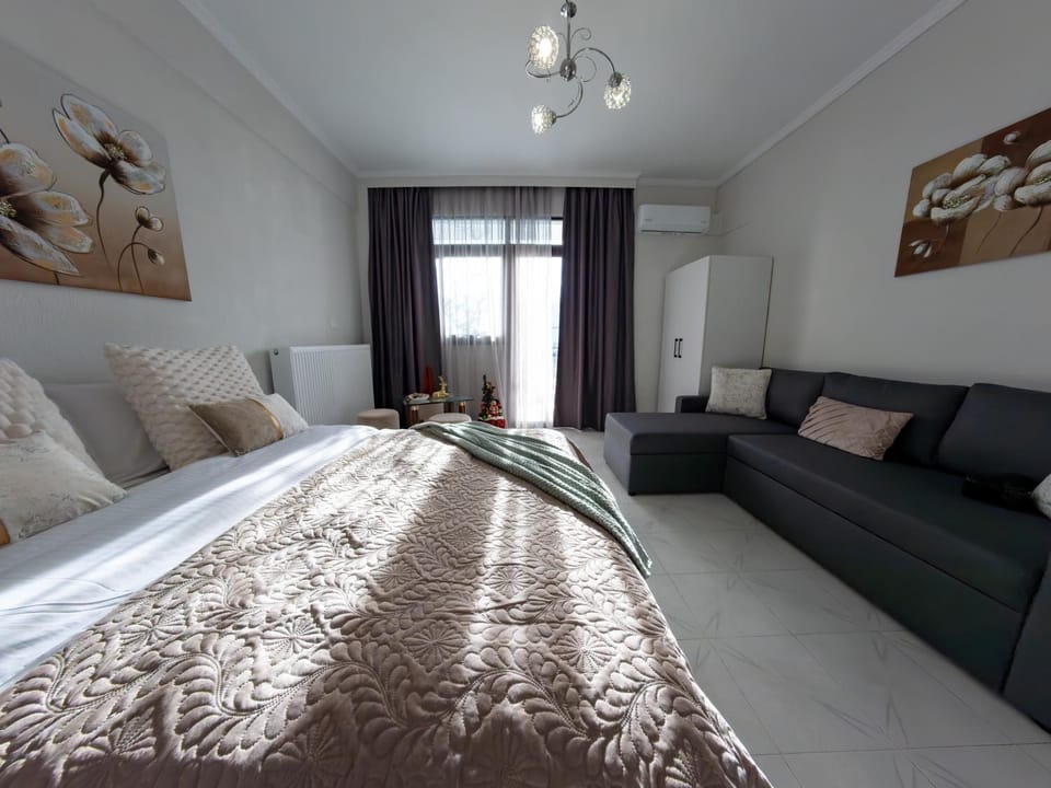 Bed, Living room, Photo of the whole room, Seating area, Bedroom