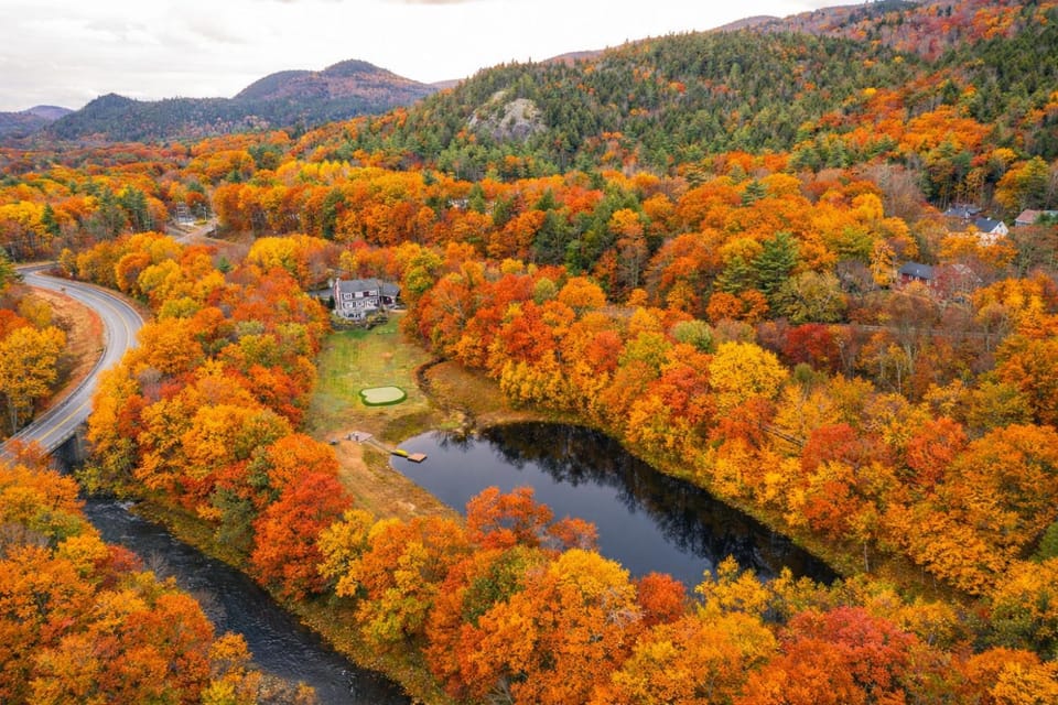 Natural landscape, Bird's eye view, Autumn, Lake view, Mountain view, River view