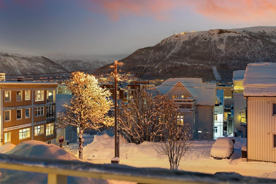 Property building, Nearby landmark, Day, Natural landscape, Winter, City view, Mountain view