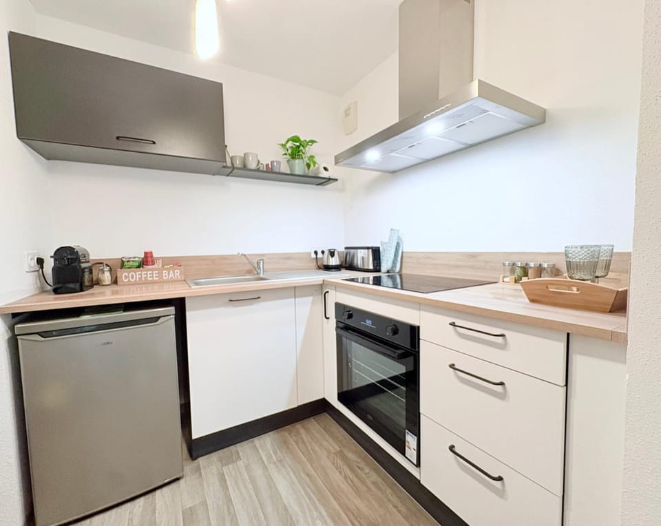 Coffee/tea facilities, Kitchen or kitchenette, minibar, oven, stove, toaster