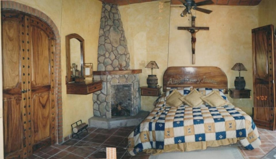 Bed, Photo of the whole room, Bedroom, fireplace