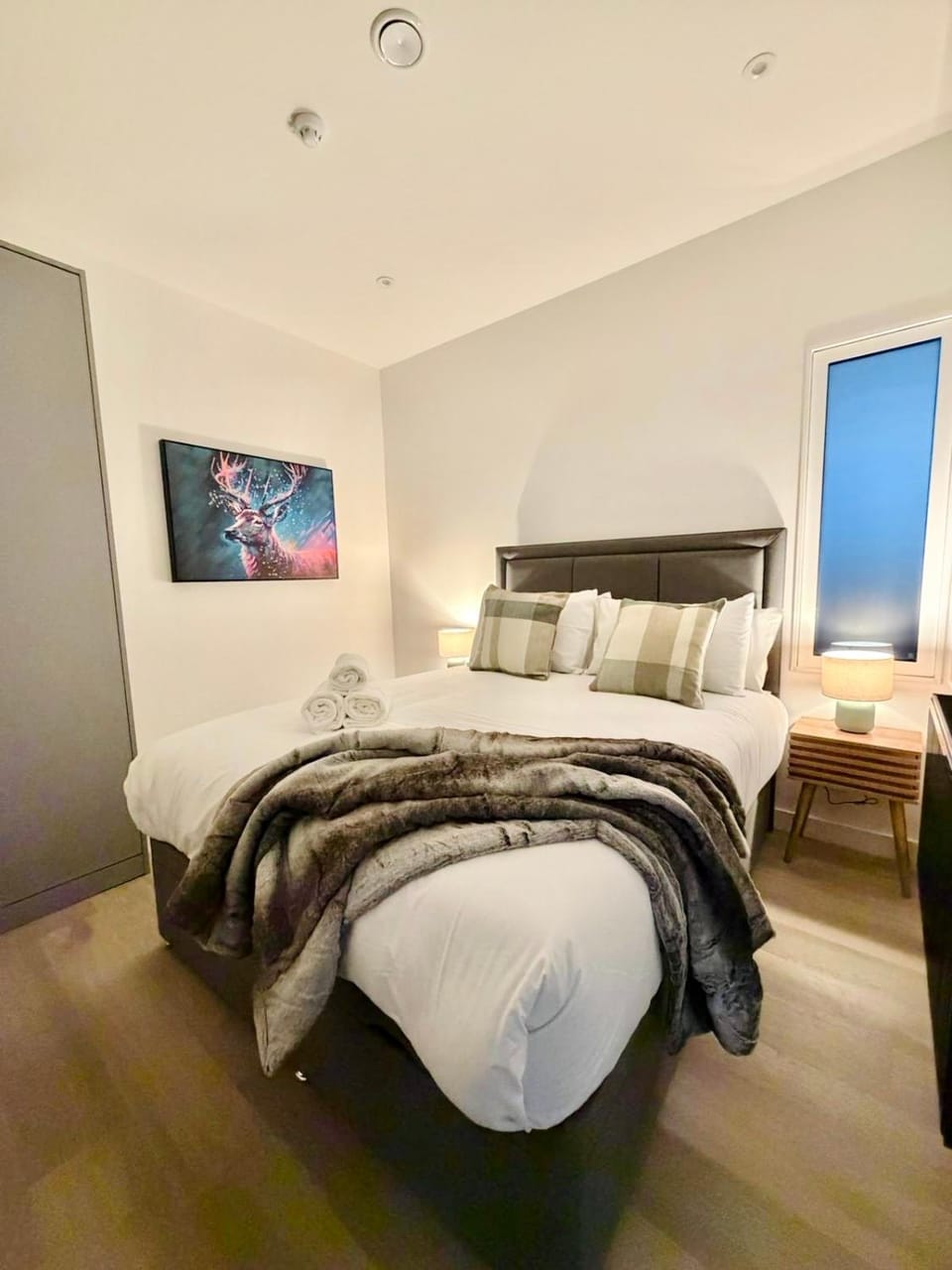 Bedroom, flat iron, hair dryier