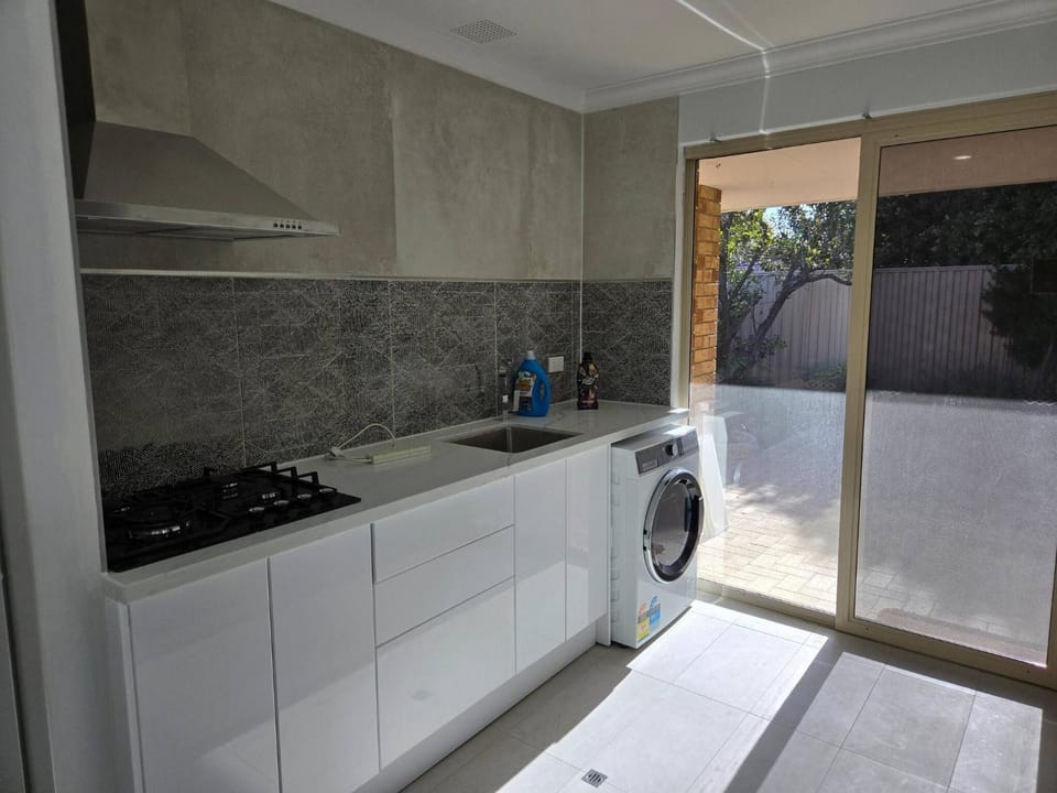 laundry, washing machine, kitchen