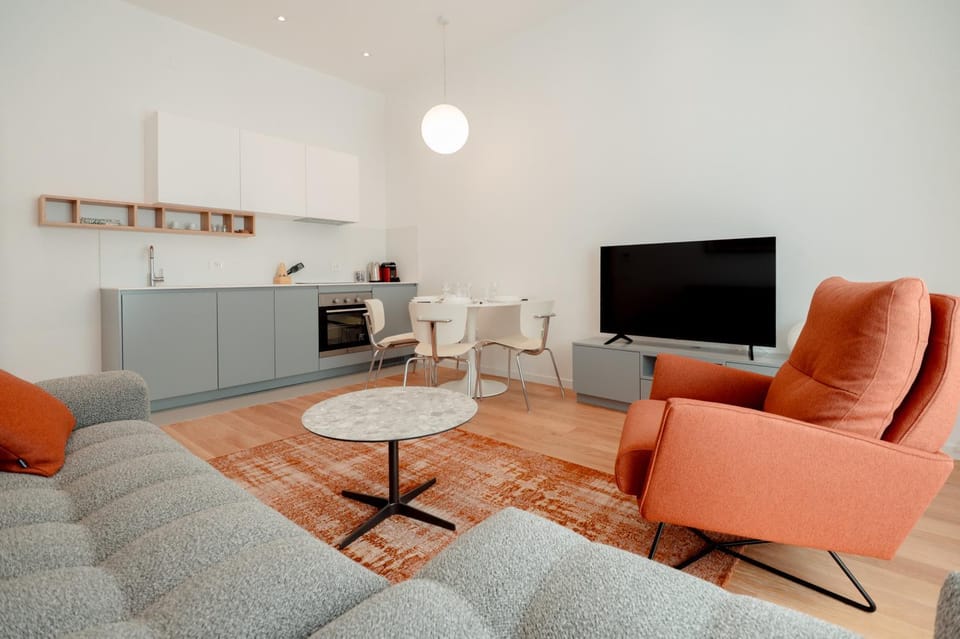 Living room, kitchen