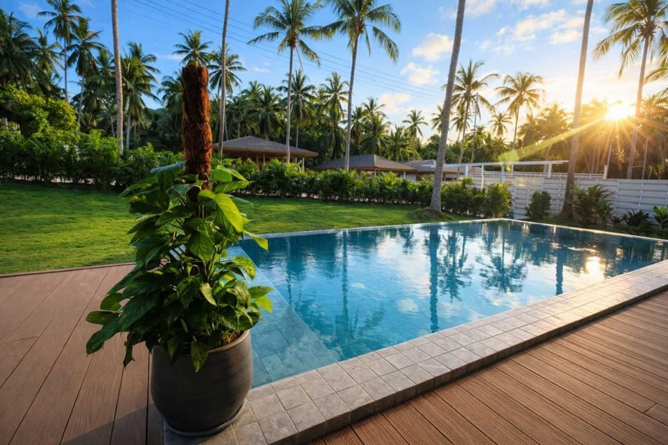 Day, Natural landscape, Pool view, Swimming pool, Sunset