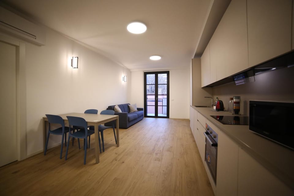 Kitchen or kitchenette, Living room, Dining area, oven, stove