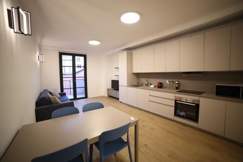 Kitchen or kitchenette, Living room, Dining area, dishwasher, microwave, oven, stove