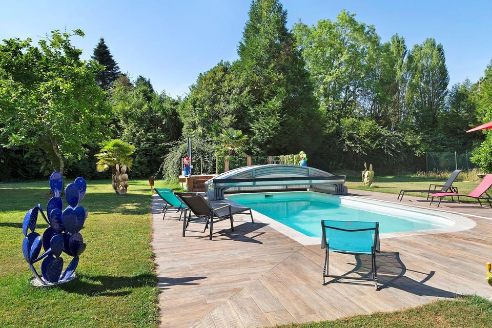 Property building, Living room, Swimming pool