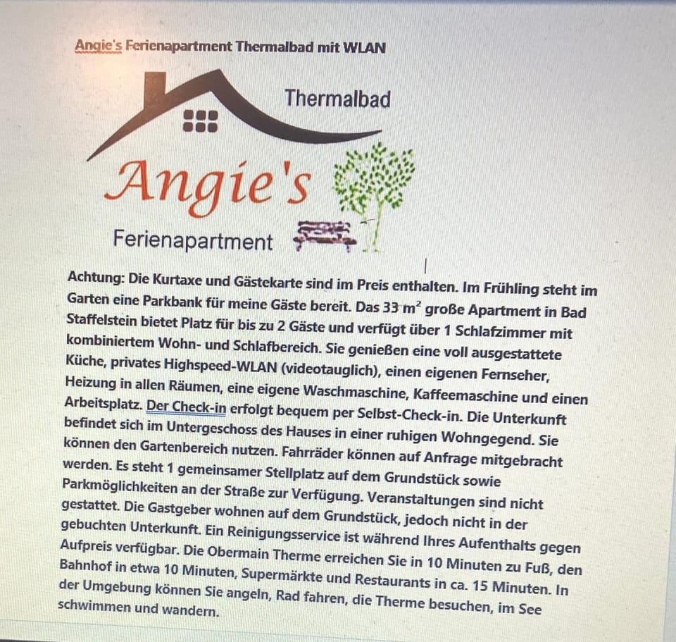 Angie's Ferienapartment Thermalbad Apartment in Bad Staffelstein