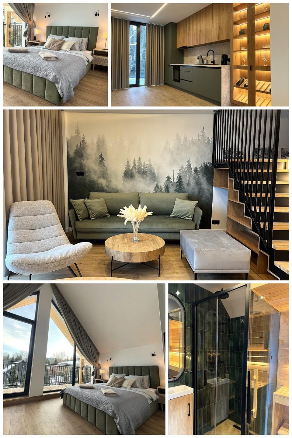 Kitchen or kitchenette, Living room, Seating area, Bedroom