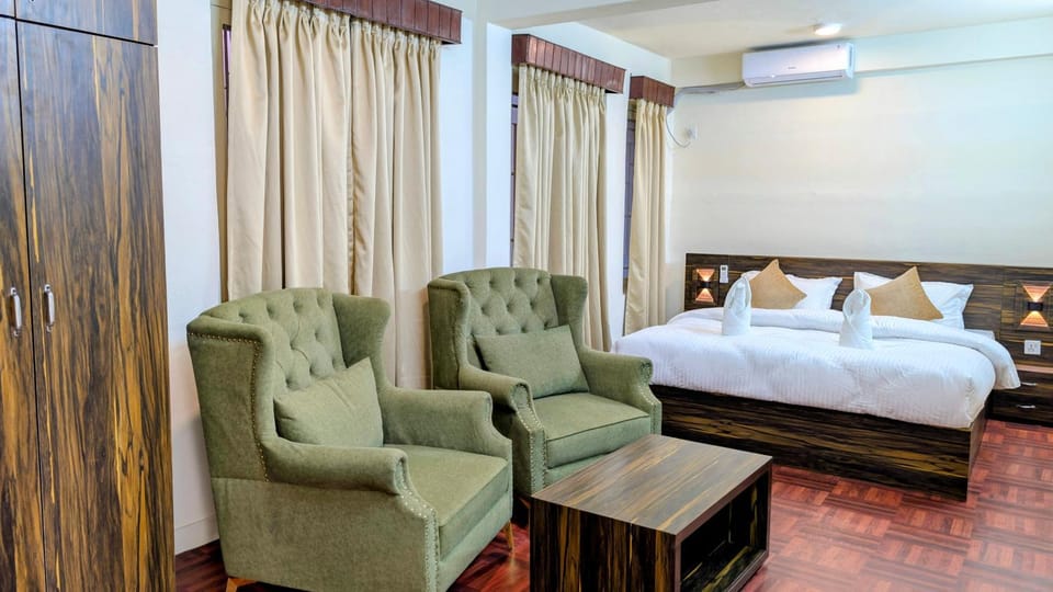 Bed, Seating area, Bedroom, wardrobe, air conditioner