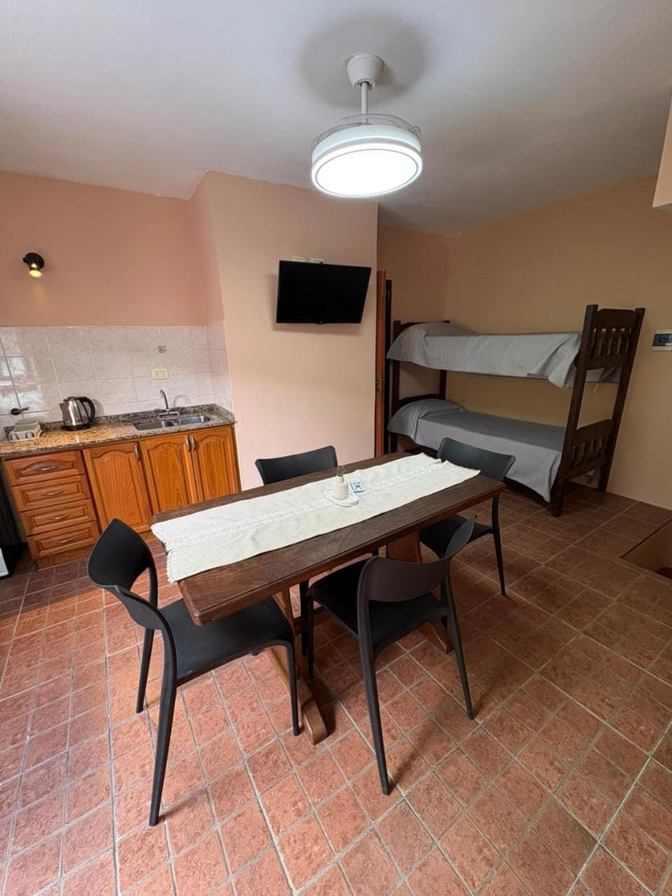 Kitchen or kitchenette, Living room, Dining area