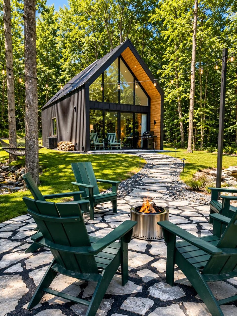 Property building, Patio, Facade/entrance, Natural landscape, Seating area