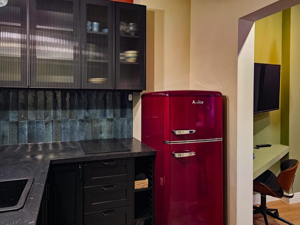 Kitchen or kitchenette, oven, stove