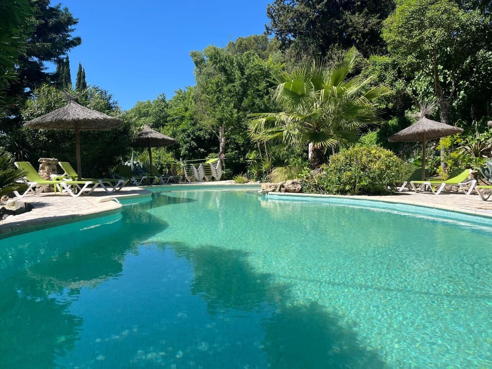 Property building, Living room, Swimming pool