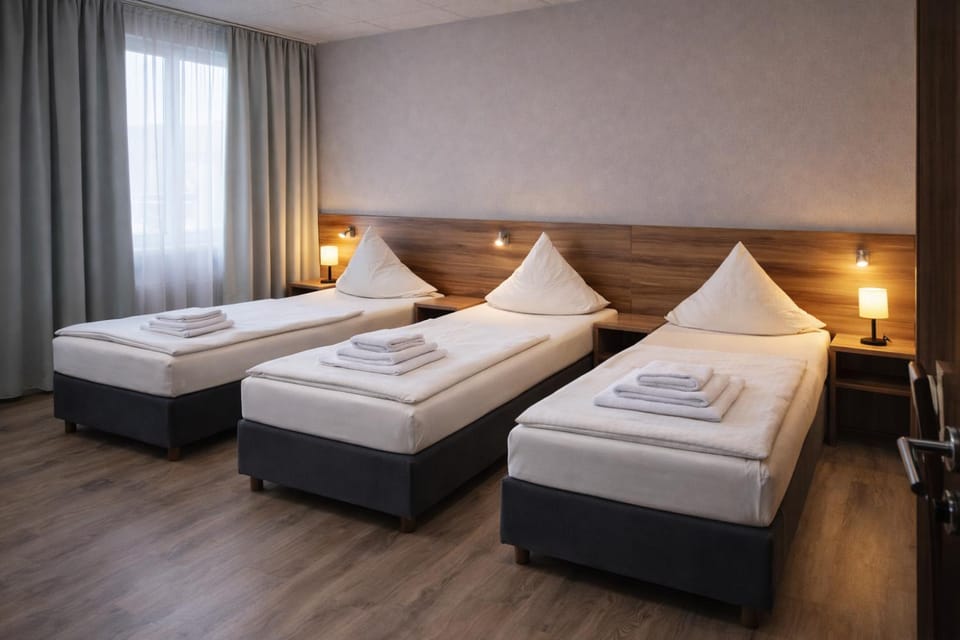 Bed, Photo of the whole room, Bedroom, towels