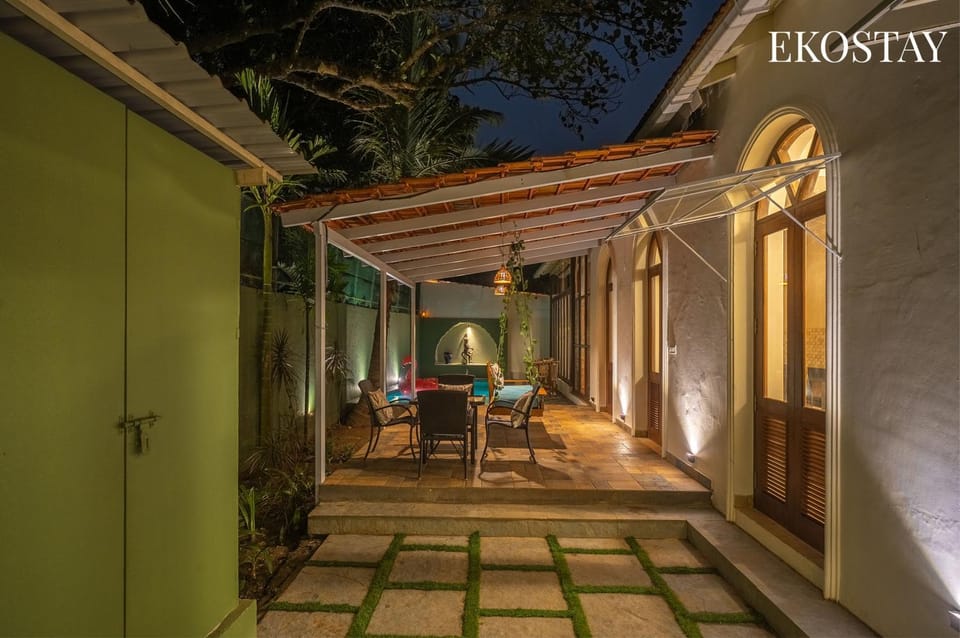 Property building, Night, Living room, Seating area