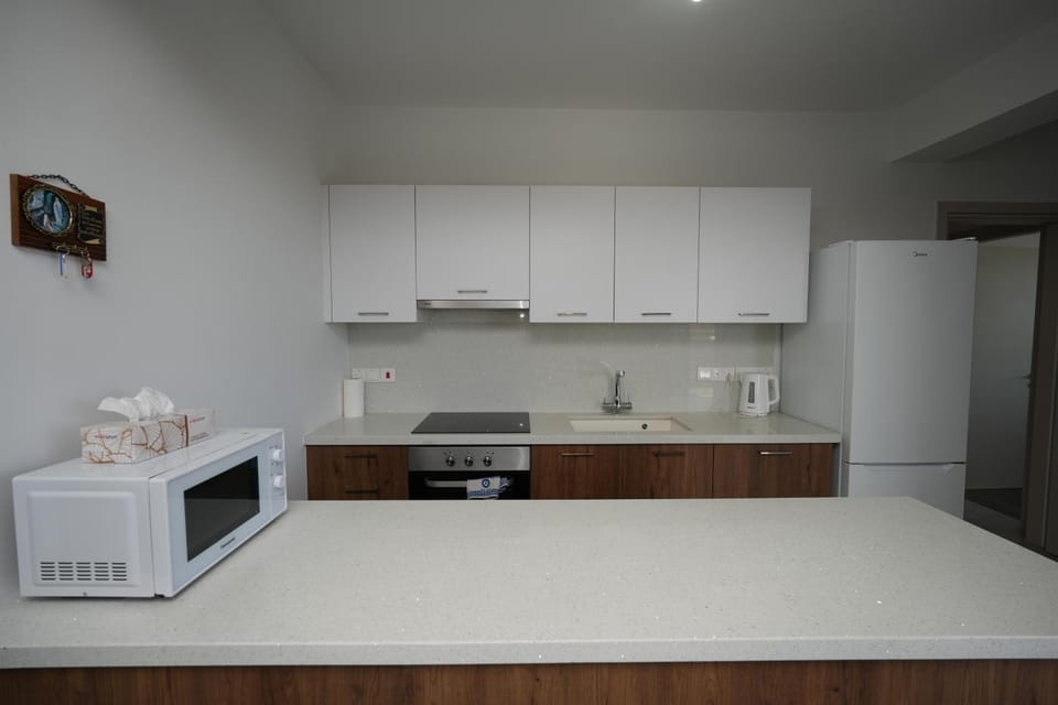 Kitchen or kitchenette, oven, stove, toaster