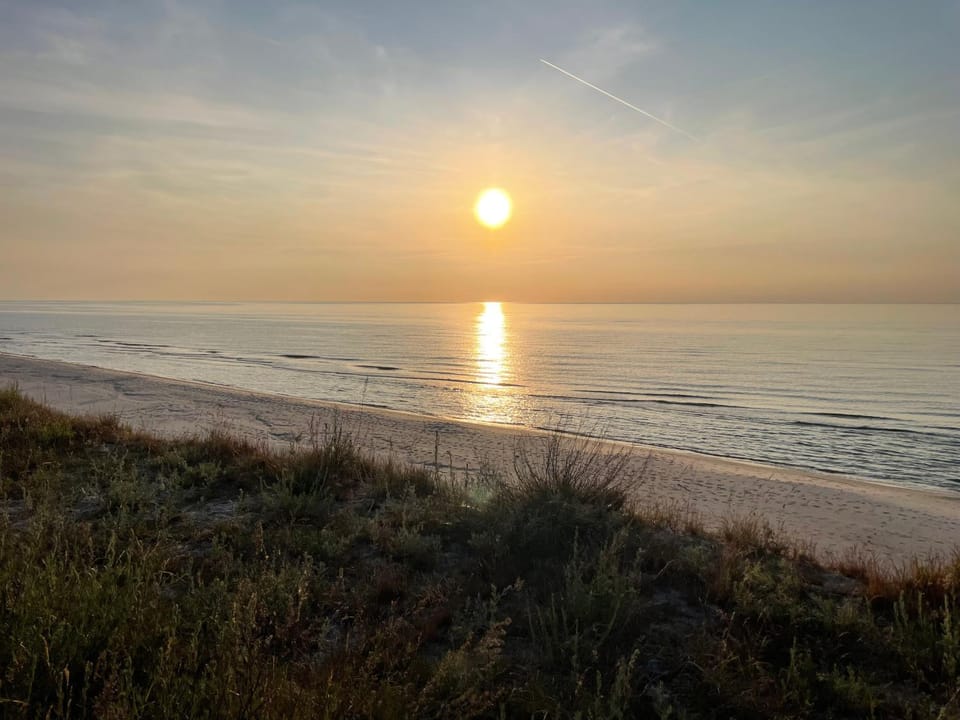 Beach, Sea view, Sunset