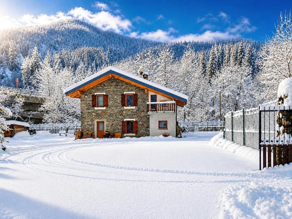 Property building, Natural landscape, Winter, Mountain view