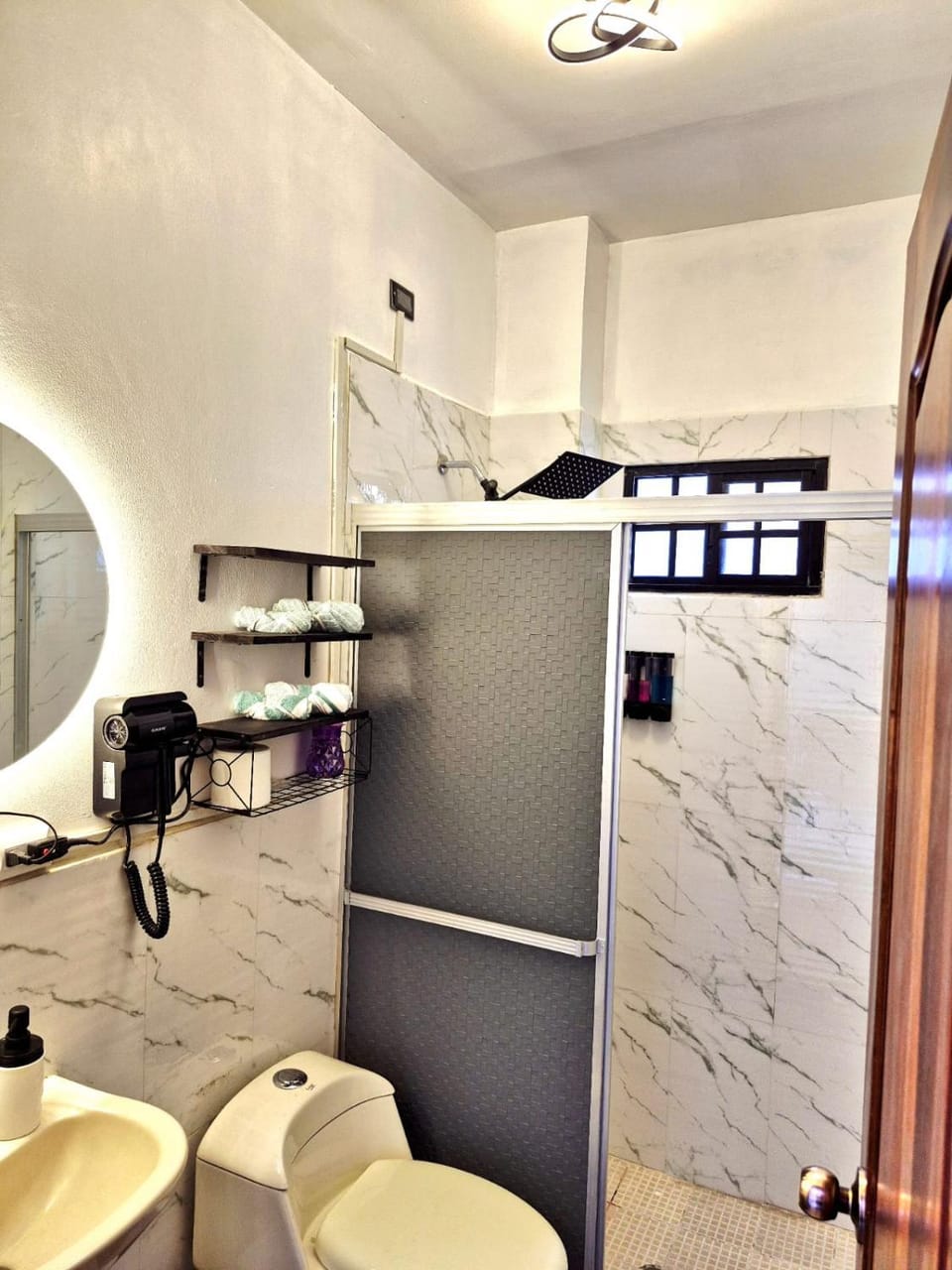Shower, Bathroom, hair dryier