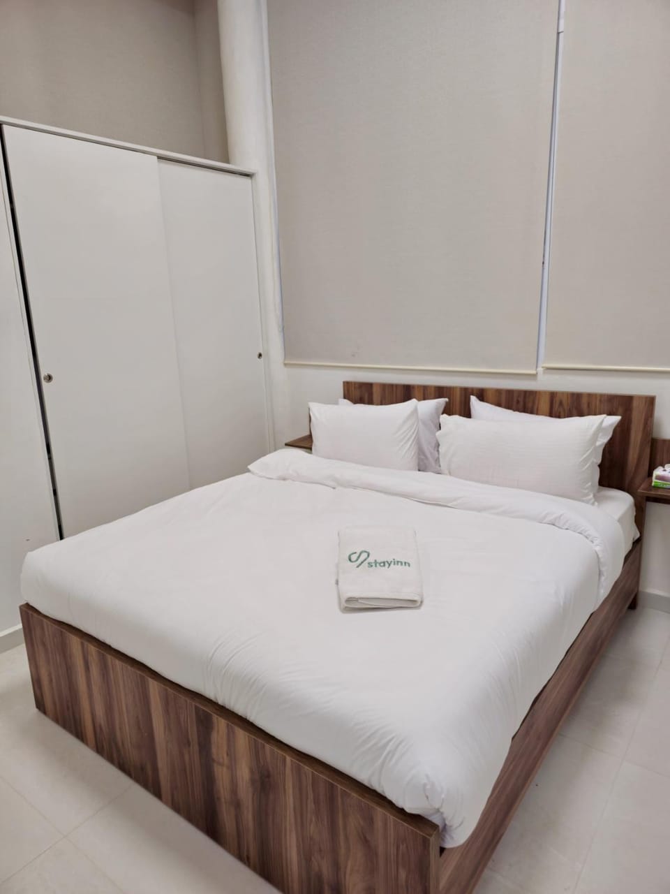 Bed, Photo of the whole room, Bedroom, towels, wardrobe