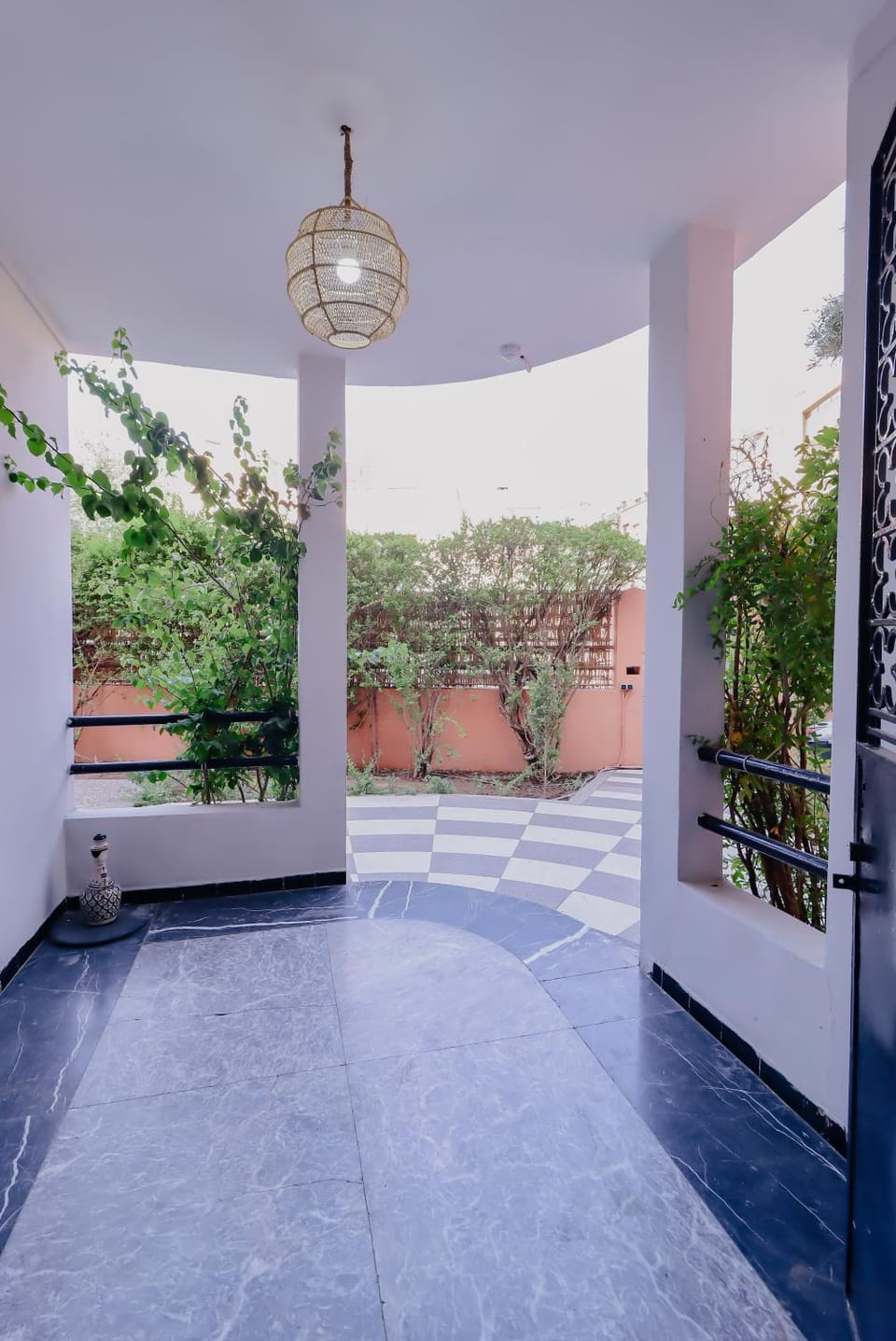Patio, Facade/entrance, Quiet street view